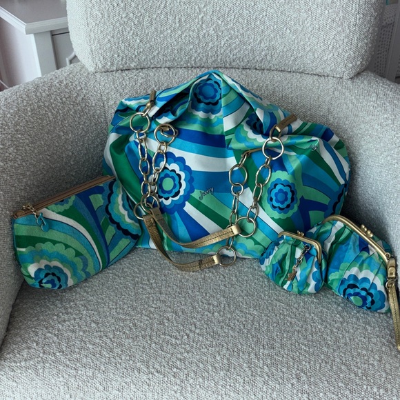 Juicy Couture Handbags - Y2K 🌟Vintage Juicy Couture 💙💚Colorful Patterned Set!